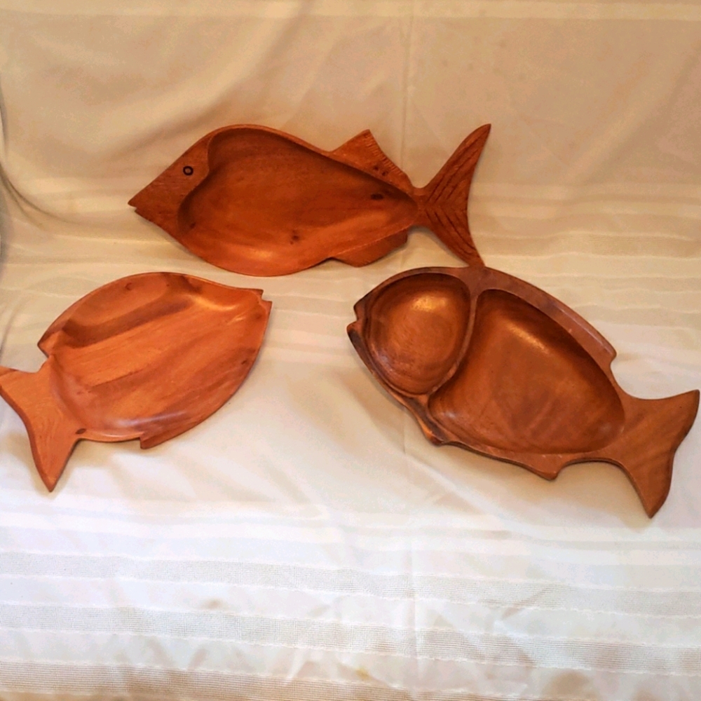 Hawaiian Kamani Wood Fish Trays